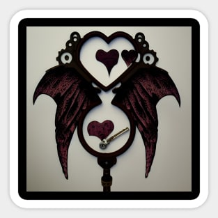 Broken heart w/bat wings Sticker